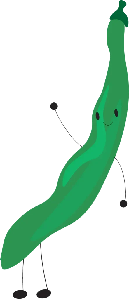 cartoon green bean character