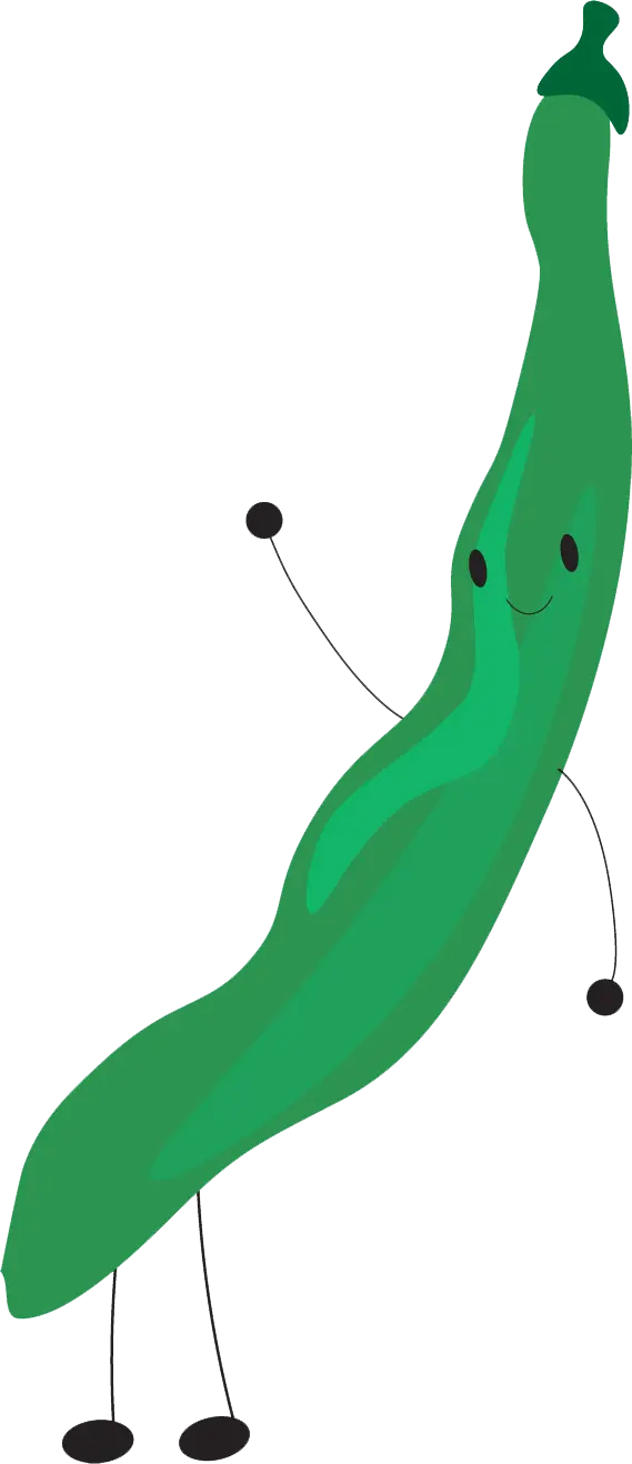 cartoon green bean character