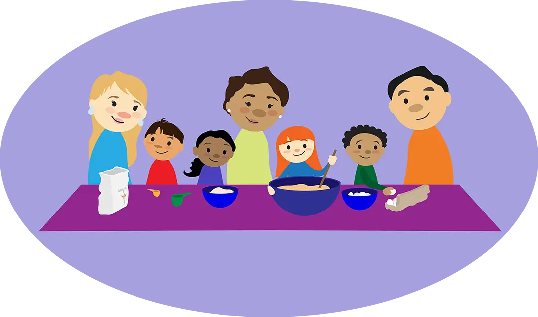 mindful meal prep graphic with purple background
