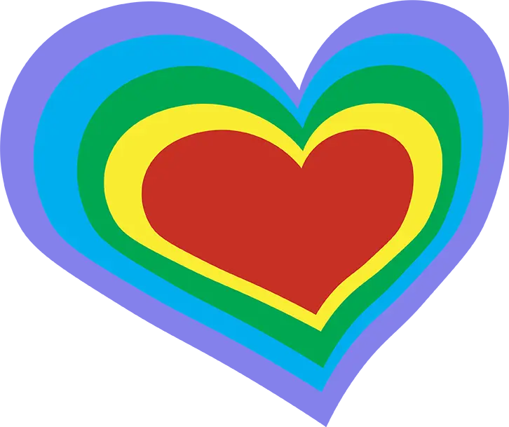 heart in rainbow colors