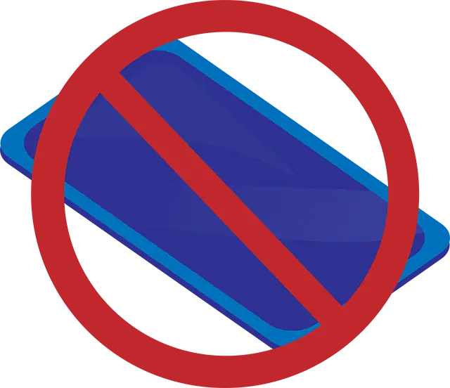 smartphone with ban symbol on top